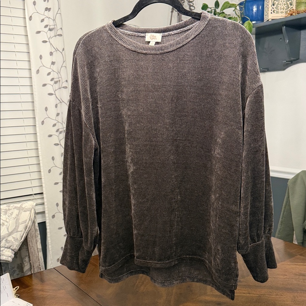 Cozy Charcoal gray Crew Neck Sweater